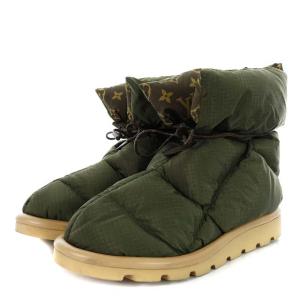 LOUIS VUITTON ピロー･ライン 1A8T3O ショートブーツ モノグラム 25cm カーキ