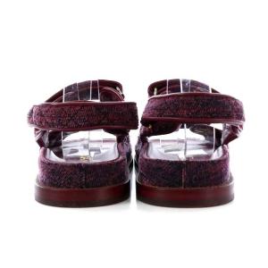 CHANEL スポーツサンダル フラット ココマーク マトラッセ デニム ベルクロ 39C ピンク