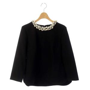 アムンゼンパールトップブラウス カットソー 長袖 38 ブラック