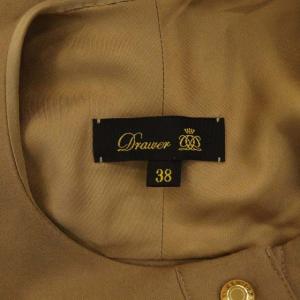 Drawer ウールカシミヤロングワンピース ノーカラー 38 キャメル
