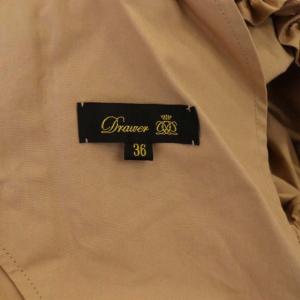 Drawer ウェストギャザーリボンフレアスカート ロング ドロスト 36 ミルクティーベージュ