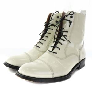 SARTORE ショートブーツ レースアップ アーモンドトゥ レザー 38 ホワイト ブラック