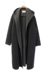 ソフトリバーフーデットコート ロング 36 グレー