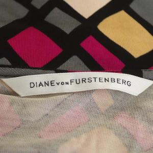 DIANE von FURSTENBERG シルク総柄巻きワンピース ラップワンピース 2 マルチカラー