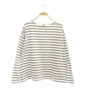 イエナ別注 21AW バスクワイドカットソー Tシャツ 長袖 ボーダー 1 白 グレー ホワイト