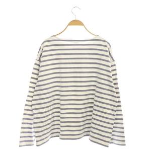 AURALEE イエナ別注 21AW バスクワイドカットソー Tシャツ 長袖 ボーダー 1 白 グレー ホワイト