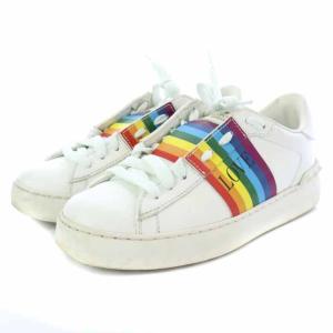 VALENTINO GARAVANI PEACE RAINBOW STRIPE SNEAKERS ガラヴァーニ スニーカー シューズ レースアップ 35 22cm