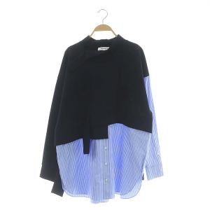 ENFOLD 22SS SWEAT LAYER PO カットソー 38 ネイビー