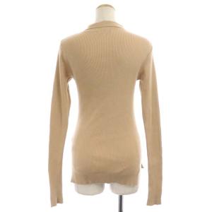 AURALEE 21AW GIZA HIGH GAUGE RIB KNIT POLO ポロニット 1 ライトブラウン