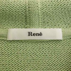 René コットンニットカーディガン 34 イエローグリーン