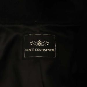 GRACE CONTINENTAL 21AW リバーガウンフードコート フェイクファー リボンベルト付き 36 ブラック