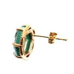 agete ピアス ストーン K10YG グリーン