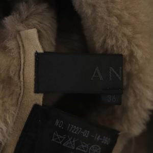 ANAYI ムートンコート アウター ロング 前開き 36 ブラウン