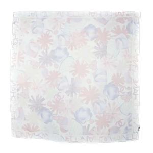 スカーフ シルク ココマーク ロゴ 花柄 ピンク