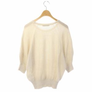 ANAYI 21SS ニット カットソー ワシカノコドルマンスリーブ プルオーバー 五分袖 36 アイボリー