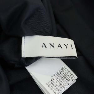 ANAYI 20SS ランダムドットプリントフレアスカート ロング 34 ネイビー