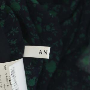 ANAYI シルエットフラワープリントVネックワンピース 36 ネイビー