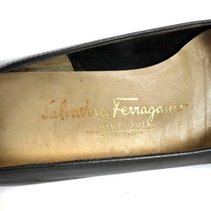 Salvatore Ferragamo パンプス  ヴァラリボン レザー 5.5 ブラック