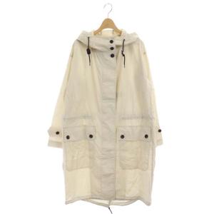 20SS PROOFED FINE COTTON スプリングコート 薄手 ロング 比翼仕立て フード 2 ライトベージュ