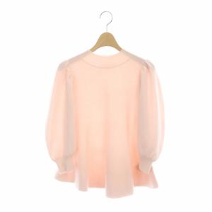 カシミヤペプラムニット セーター 五分袖 36 ライトピンク