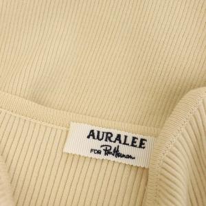 AURALEE ロンハーマン別注 21AW ニット ボートネック リブ 長袖 ベージュ