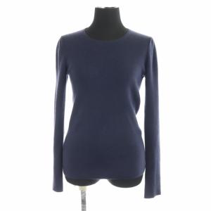 18Gカシミヤクルーネックニット セーター 長袖 1 ネイビー