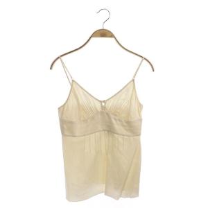 サテンシルクタック切替キャミソール 36 アイボリー