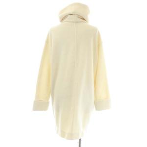 RALPH LAUREN カシミヤ混ノーカラーウールコート アウター ロング スヌード付き S アイボリー