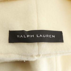 RALPH LAUREN カシミヤ混ノーカラーウールコート アウター ロング スヌード付き S アイボリー