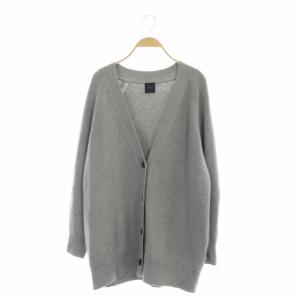 20SS 片畦Vネックカーディガン2 ニット 長袖 ウール混 グレー