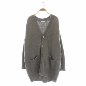 GALERIE VIE 21AW ファインウールVネックロングカーディガン S グレージュ