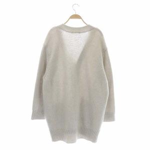 GALERIE VIE 21AW ファインウールVネックロングカーディガン S ライトグレージュ