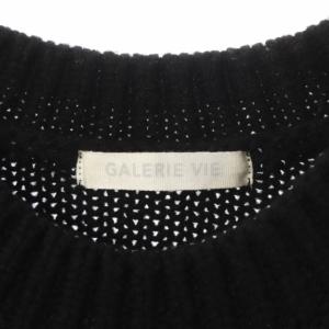 GALERIE VIE 19AW ファインウールクルーネックプルオーバーニットセーター M ブラック