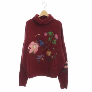 Ameri VINTAGE LAUREN TURTLE NECK KNIT セーター ボルドー