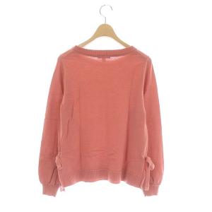 BLUE LABEL CRESTBRIDGE ウール クルーネックニット セーター プルオーバー 長袖 リボン 38 ピンク