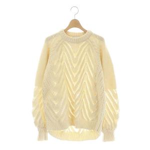 オープンワークケーブルニットセーター 1 オフホワイト