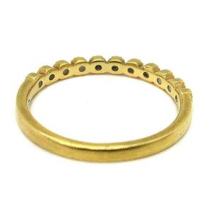 agete ミルグレイン ハーフエタニティ リング 11P ダイヤモンド K18 7号 ゴールド