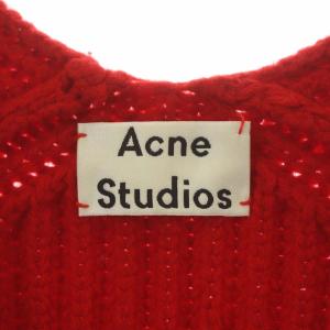 Acne Studios 19J163DEBORAH ニット Lウール Vネック 長袖 XXS レッド