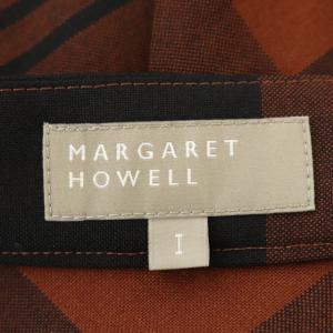 MARGARET HOWELL 20AW プリーツスカート チェック 1 ブラウン ブラック
