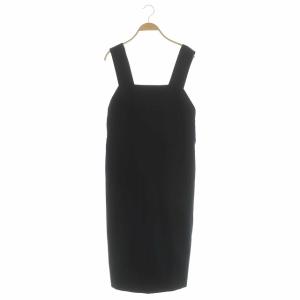 21AW FLANNEL エプロンドレス ノースリーブワンピース カシミヤ混 1 ブラック