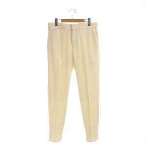 フランネルスリムパンツ ウール シルク混 36 アイボリー