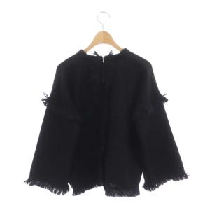 Drawer ラメフリンジニット セーター プルオーバー 長袖 1 ブラック