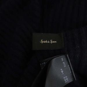 Spick&Span 21AW ミディ丈 リブワンピース ニットワンピース ロング 長袖 ウール ネイビー