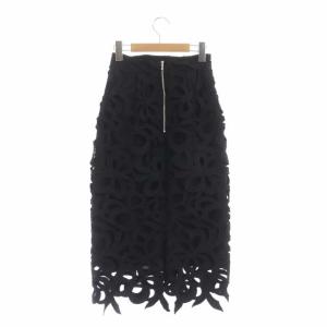 CELFORD 21AW リボンレーススカート タイトスカート 34 ブラック