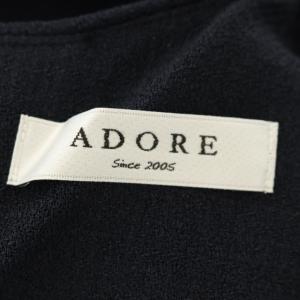 ADORE 7分袖ワンピース 膝丈 七分袖  コクーン タック ネイビー