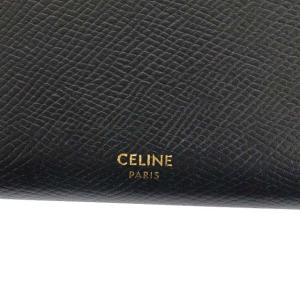 CELINE ラージ フラップウォレット 長財布 グレインドカーフスキン 黒