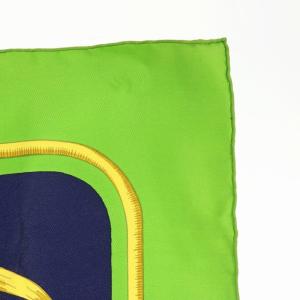 HERMES カレ90 王者の虎 スカーフ シルク 緑 