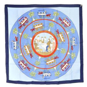 HERMES カレ90 オムニバスと白い貴婦人のゲーム JEU DES OMNIBUS ET DAMES BLANCHES スカーフ シルク