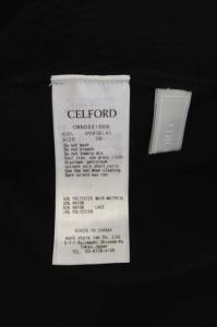 CELFORD 22SS クロチェレースリブニットワンピース ロング 長袖 ハイネック 38 黒 ブラック