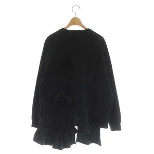 ENFOLD 21SS ハードコンパクト裏毛デコラPULLOVER スウェット フリル 38 ブラック